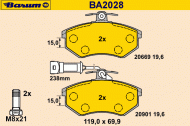 Комплект тормозных колодок BARUM BA2028