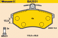 Комплект тормозных колодок BARUM BA2031