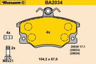 Комплект тормозных колодок BARUM BA2034