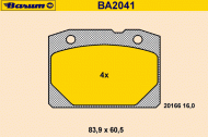Комплект тормозных колодок BARUM BA2041
