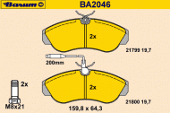 Комплект тормозных колодок BARUM BA2046