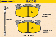 Комплект тормозных колодок BARUM BA2055