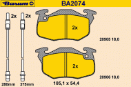 Комплект тормозных колодок BARUM BA2074