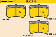 Комплект тормозных колодок BARUM BA2115