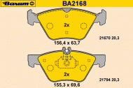Комплект тормозных колодок BARUM BA2168