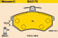Комплект тормозных колодок BARUM BA2178