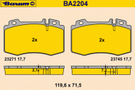 Комплект тормозных колодок BARUM BA2204