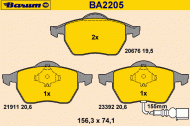 Комплект тормозных колодок BARUM BA2205