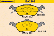 Комплект тормозных колодок BARUM BA2209