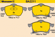 Комплект тормозных колодок BARUM BA2211