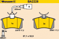 Комплект тормозных колодок BARUM BA2228