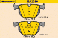 Комплект тормозных колодок BARUM BA2240