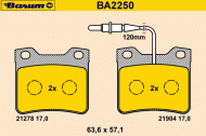 Комплект тормозных колодок BARUM BA2250
