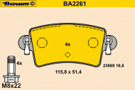 Комплект тормозных колодок BARUM BA2261