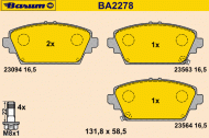 Комплект тормозных колодок BARUM BA2278