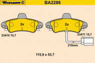 Комплект тормозных колодок BARUM BA2286