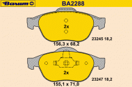 Комплект тормозных колодок BARUM BA2288
