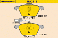 Комплект тормозных колодок BARUM BA2318