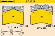 Комплект тормозных колодок BARUM BA2322