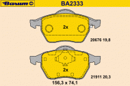 Комплект тормозных колодок BARUM BA2333