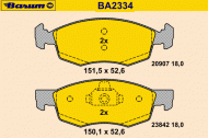 Комплект тормозных колодок BARUM BA2334