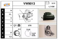 Стартер SNRA VW9013