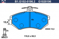 Комплект тормозных колодок GALFER B1.G102-0196.2