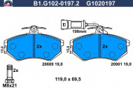 Комплект тормозных колодок GALFER B1.G102-0197.2