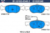 Комплект тормозных колодок GALFER B1.G102-0340.2