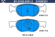 Комплект тормозных колодок GALFER B1.G102-0351.2