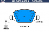 Комплект тормозных колодок GALFER B1.G102-0568.2