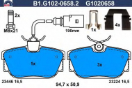 Комплект тормозных колодок GALFER B1.G102-0658.2
