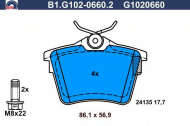 Комплект тормозных колодок GALFER B1.G102-0660.2