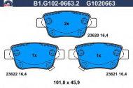 Комплект тормозных колодок GALFER B1.G102-0663.2