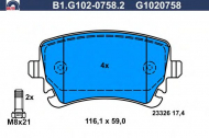 Комплект тормозных колодок GALFER B1.G102-0758.2