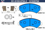 Комплект тормозных колодок GALFER B1.G102-0764.2
