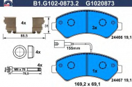 Комплект тормозных колодок GALFER B1.G102-0873.2