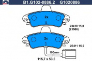Комплект тормозных колодок GALFER B1.G102-0886.2