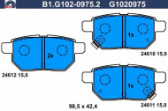 Комплект тормозных колодок GALFER B1.G102-0975.2