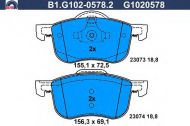 Комплект тормозных колодок GALFER B1.G102-0578.2