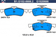 Комплект тормозных колодок GALFER B1.G102-0666.2