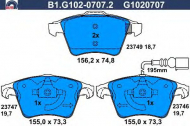 Комплект тормозных колодок GALFER B1.G102-0707.2