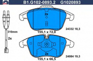 Комплект тормозных колодок GALFER B1.G102-0893.2