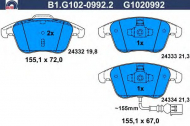 Комплект тормозных колодок GALFER B1.G102-0992.2