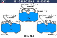 Комплект тормозных колодок GALFER B1.G102-0299.2