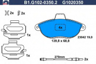 Комплект тормозных колодок GALFER B1.G102-0350.2