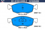 Комплект тормозных колодок GALFER B1.G102-0496.2