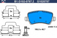 Комплект тормозных колодок GALFER B1.G102-0787.2