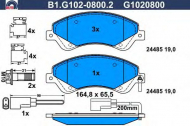Комплект тормозных колодок GALFER B1.G102-0800.2