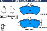 Комплект тормозных колодок GALFER B1.G102-0922.2